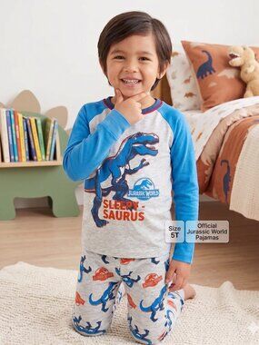 Jurassic World Blue "Sleepy-Saurus" T-Rex Pajama Set – Raglan Style